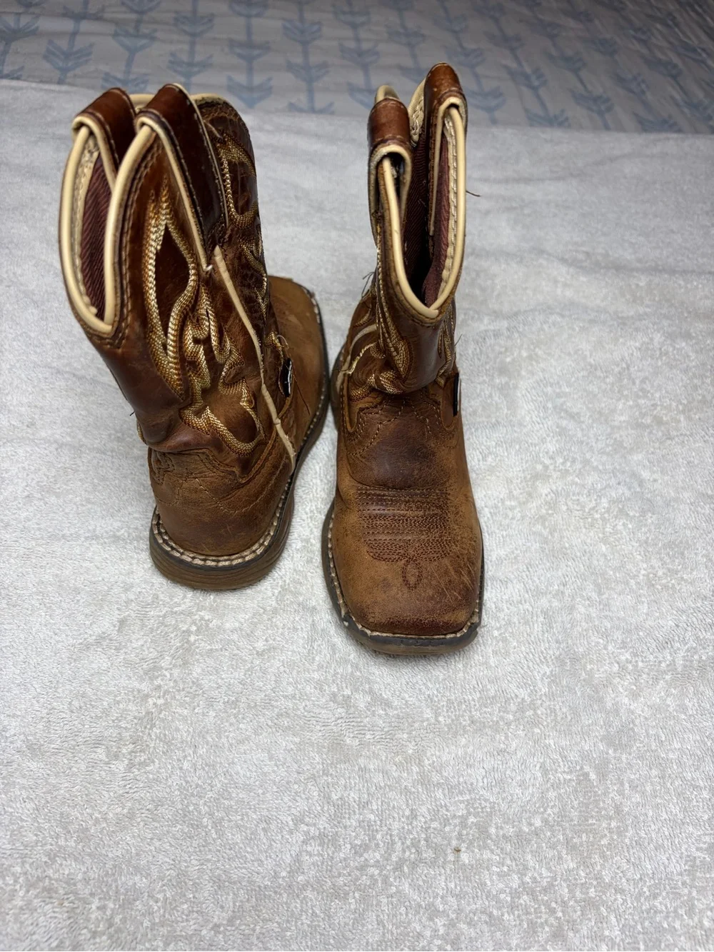 Justin Boots Kids Brown Leather Western Cowboy Boots